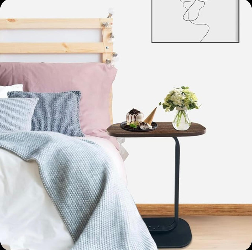 Metal c shaped side table study computer coffee table